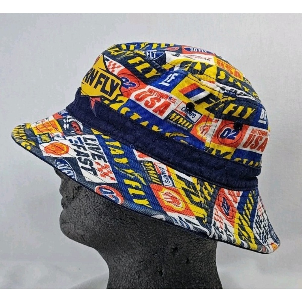 Born Fly Originals Men's Cap Multicolor Car Racing Theme Bucket Hat L/XL - Picture 2 of 9